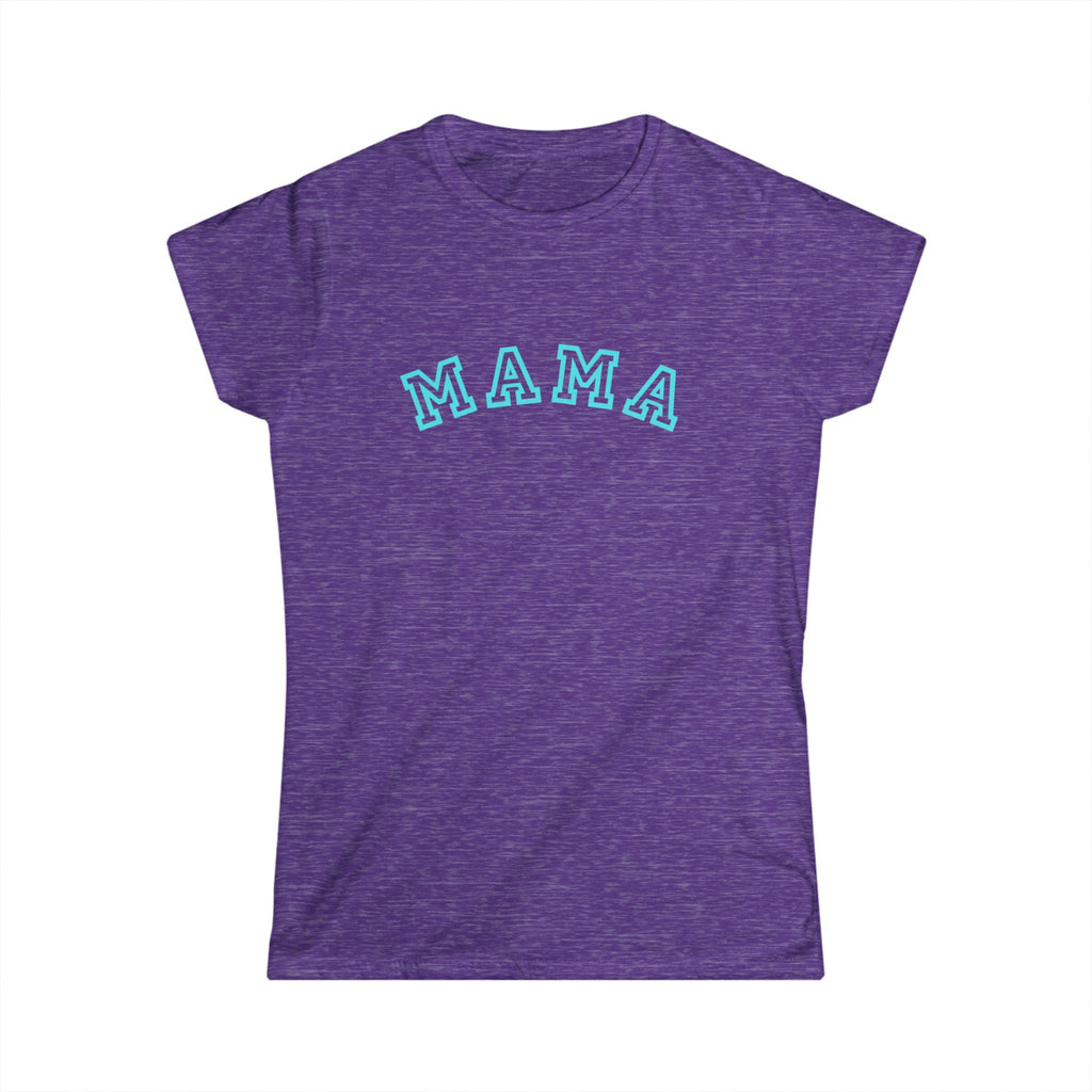 Mama Arched Tee | Collegiate Arch Lettering, Aqua Blue