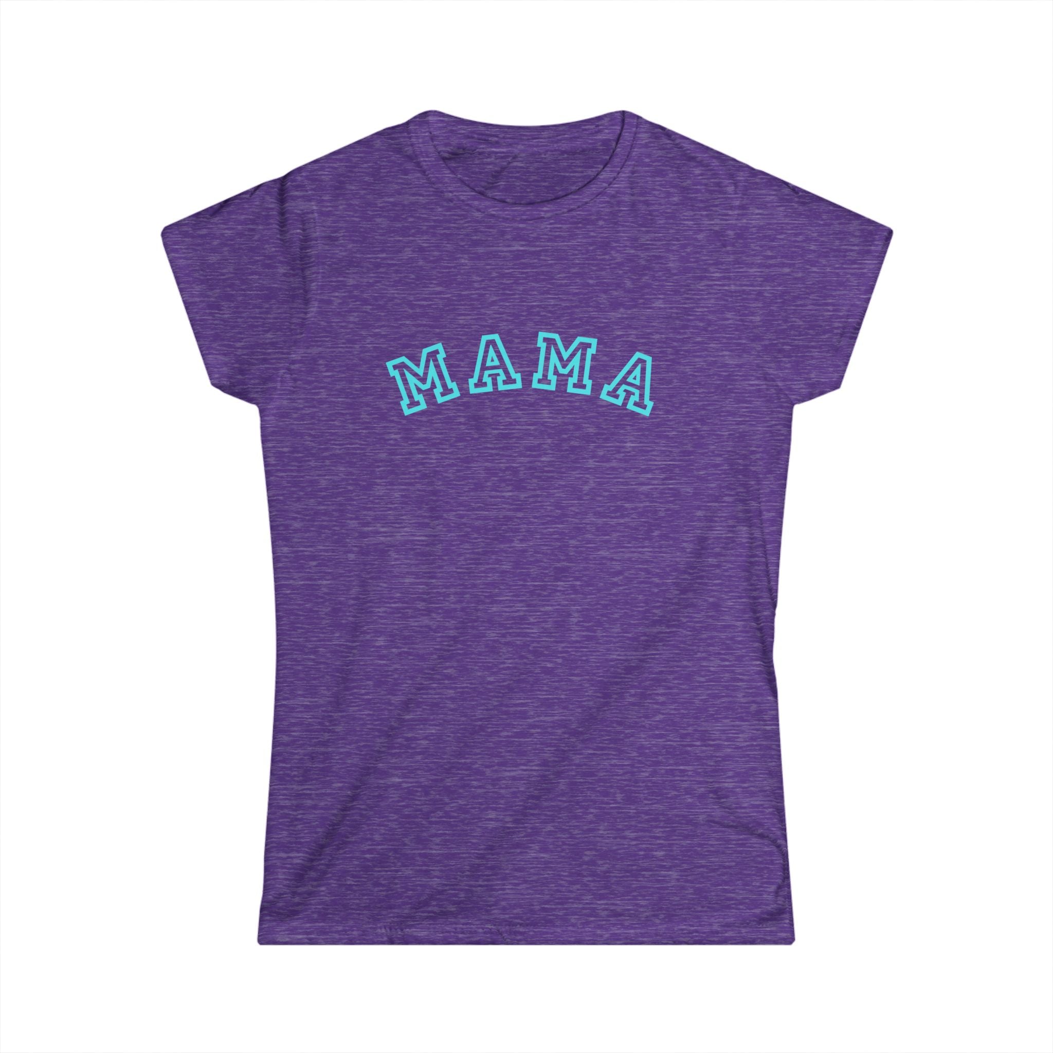 Mama Arched Tee | Collegiate Arch Lettering, Aqua Blue