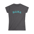 Mama Arched Tee | Collegiate Arch Lettering, Aqua Blue
